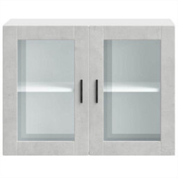Walplus Kitchen Wall Cabinet With Glass Door Porto Concrete Grey - thumbnail 6