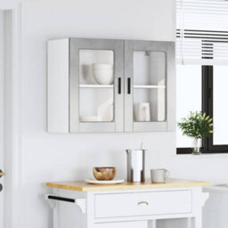 Walplus Kitchen Wall Cabinet With Glass Door Porto Concrete Grey - thumbnail 2