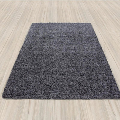 Uetian Extra Thick Heavy 5Cm Pile Soft Shaggy Rugs Modern Area Rugs Bedroom Hall Rugs Dark Grey 160 X 230 - image 1