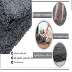 Uetian Extra Thick Heavy 5Cm Pile Soft Shaggy Rugs Modern Area Rugs Bedroom Hall Rugs Dark Grey 160 X 230 - thumbnail 4