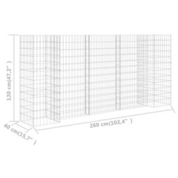 Berkfield H-Shaped Gabion Planter Steel Wire 260X40X120 Cm - thumbnail 6