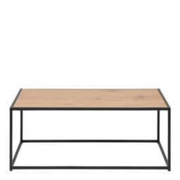 Furniture To Go Seaford Black Metal Coffee Table With Oak Top - thumbnail 2