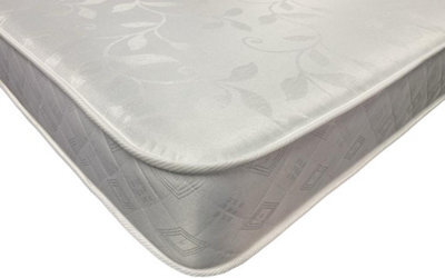 "Wilson Beds Limited Wilson Beds - 4"" (10Cm) Deep European Single 90X200Cm White Damask All Reflex Firm Foam Kids Thin Mattress" - image 1
