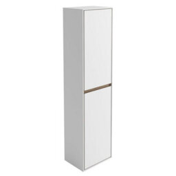 Plum&clay Norton White & Oak Wall Hung Bathroom Tall Storage Unit Bathroom Furniture (H)1600mm (W)400mm - thumbnail 2