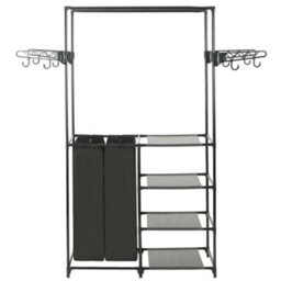 Vidaxl Clothes Rack Steel And Non-Woven Fabric 87X44X158 Cm Black - thumbnail 2