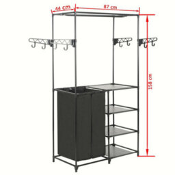Vidaxl Clothes Rack Steel And Non-Woven Fabric 87X44X158 Cm Black - thumbnail 3