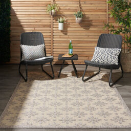 Cream Outdoor Rug, Optical/ (3D) Abstract Stain-Resistant Rug For Patio Decks, Modern Area Rug-160Cm X 221Cm - thumbnail 4