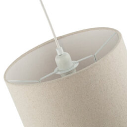 Happy Homewares Light Taupe Oatmeal Linen Fabric Drum Lamp Shade With Cotton Lining - thumbnail 4