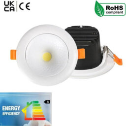 Led Recessed Ceiling Downlights Set Of 2 7W Warm White 3000K Slim 3D Adjustable Spotlights - thumbnail 2