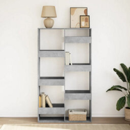 Berkfield Bookcase Concrete Grey 100X33X175 Cm Engineered Wood - thumbnail 3