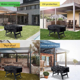 Waterproof Football Table Cover (Black), Folding Cover, Dustproof Rectangular Furniture Protective - thumbnail 3
