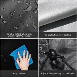 Waterproof Football Table Cover (Black), Folding Cover, Dustproof Rectangular Furniture Protective - thumbnail 4