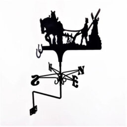 FenceArt Traditional Weathervane Ploughing Horse - Steel - L39 X W45 X H80 Cm - Black - thumbnail 4
