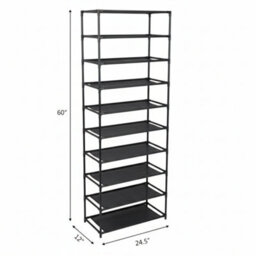 10 Tier Stackable Shoe Rack Stainless Steel Storage Shelf Holds Up To 30 Pairs - thumbnail 4
