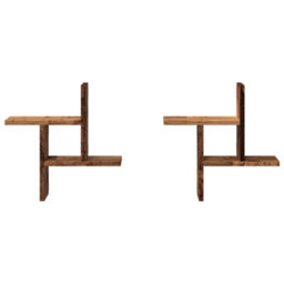 Walplus Wall Shelves 2 Pcs Old Wood 38X12X38 Cm Engineered Wood - thumbnail 4