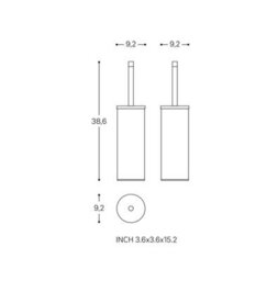 Cosmic Toilet Brush, Free-Standing, Glossy Stainless Steel, Logic Collection - thumbnail 5
