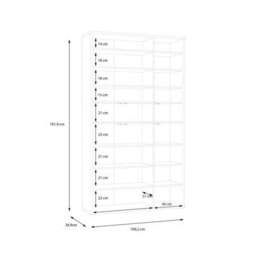 Furniture To Go Alice Springs Tall Shoe Cabinet With 6 Doors Push-To-Open In Light Grey - thumbnail 9