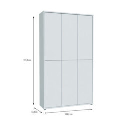 Furniture To Go Alice Springs Tall Shoe Cabinet With 6 Doors Push-To-Open In Light Grey - thumbnail 8