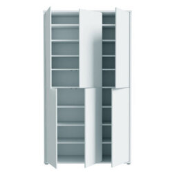 Furniture To Go Alice Springs Tall Shoe Cabinet With 6 Doors Push-To-Open In Light Grey - thumbnail 5