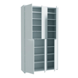 Furniture To Go Alice Springs Tall Shoe Cabinet With 6 Doors Push-To-Open In Light Grey - thumbnail 4