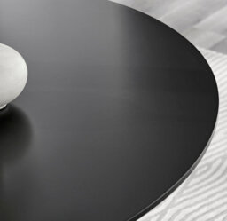 Furniturebox Palma White Marble Effect Round 4-6 Seater Pedestal Dining Table & 4 Blue Velvet Pesaro Black Leg Chairs - thumbnail 3