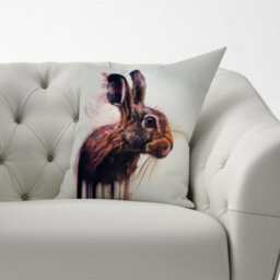 Warren Reed Designer Hare Face Splashart Cushions 60Cm X 60Cm - thumbnail 2