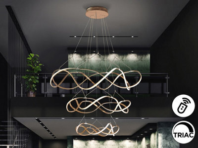 Luminosa Lighting Luminosa Molly Pendant Ceiling Light Rose Gold Led 3000K Dimmable - Uk Stock - image 1