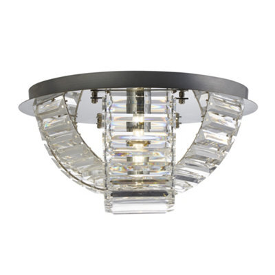 Lighting Collection Capa Chrome & Acrylic Venetian Flush - image 1