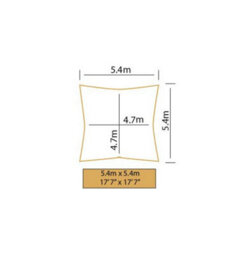 Kookaburra 5.4M Square Waterproof Yellow Garden Patio Sun Shade Sail Canopy 98% Uv Block With Free Rope - thumbnail 4