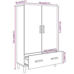 Berkfield Highboard White 70X31X115 Cm Engineered Wood - thumbnail 8
