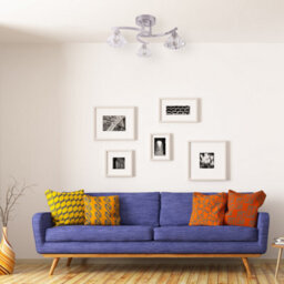 Harper Living Spiral Semi-Flush Ceiling Light, 3 Lights Clear Glass Shades, Polished Chrome Finish - thumbnail 9