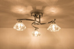 Harper Living Spiral Semi-Flush Ceiling Light, 3 Lights Clear Glass Shades, Polished Chrome Finish - thumbnail 2