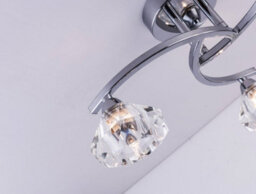 Harper Living Spiral Semi-Flush Ceiling Light, 3 Lights Clear Glass Shades, Polished Chrome Finish - thumbnail 7