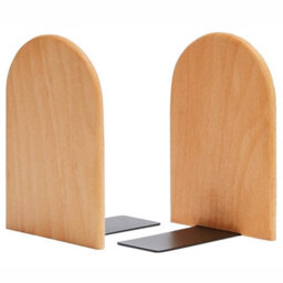 Book Ends, 2 Pack Natural Bamboo Bookend Heavy Duty Bookends Walnut Wood Wooden