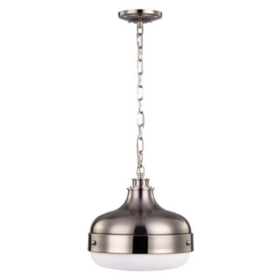 Elstead Lighting Cadence 2 Light Pendant - Polished Nickel/brushed Steel