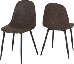 Seconique Hamilton Medium Dining Set With Athens Chairs Medium Oak Effect Black Brown Faux Leather - thumbnail 5