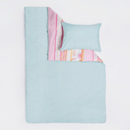 OHS Rainbow Duvet Cover Bedding Set Quilt Pillowcase Reversible, White - Single - thumbnail 9