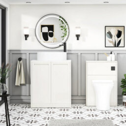Royal Bathrooms Royal Bathroom Elmore 700mm Classic White Freestanding Countertop Bathroom Vanity Unit 2 Door With Peak Basin - thumbnail 5