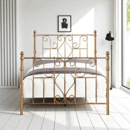 OAT Home Belgravia Antique Brass Effect Victorian Vintage Style Metal King Size Bed Frame - thumbnail 2