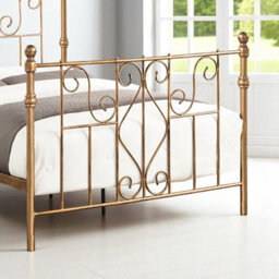 OAT Home Belgravia Antique Brass Effect Victorian Vintage Style Metal King Size Bed Frame - thumbnail 5