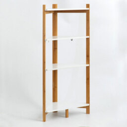 Aspect Furniture Tess White & Bamboo Corner Shelf/ Bathroom Freestanding Storage Units - thumbnail 4