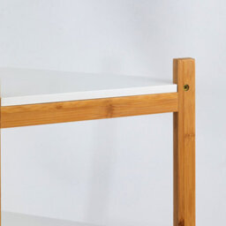 Aspect Furniture Tess White & Bamboo Corner Shelf/ Bathroom Freestanding Storage Units - thumbnail 5