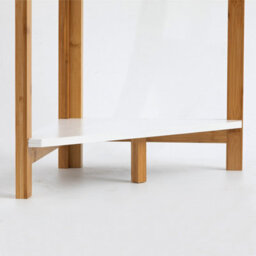 Aspect Furniture Tess White & Bamboo Corner Shelf/ Bathroom Freestanding Storage Units - thumbnail 6