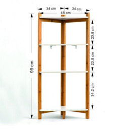 Aspect Furniture Tess White & Bamboo Corner Shelf/ Bathroom Freestanding Storage Units - thumbnail 7