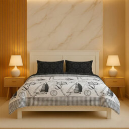 Pirate Duvet Cover Set Adventure Themed Bedding With Pillowcases Black - thumbnail 2
