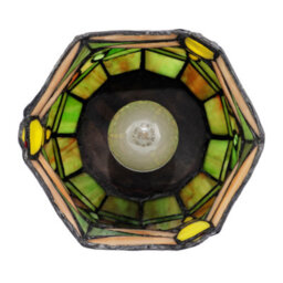 Happy Homewares Classic Dragonfly Tiffany Uplighter Lamp In Green And Toned Amber - thumbnail 5