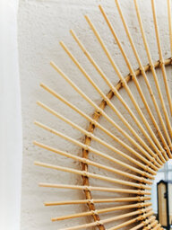 Orsina Natural Rattan Wall Mirror, Wood Wall Mirror, Beaitiful Mirror In Wooden Frame, Rattan Wall Mirror - thumbnail 4