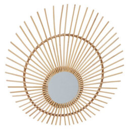 Orsina Natural Rattan Wall Mirror, Wood Wall Mirror, Beaitiful Mirror In Wooden Frame, Rattan Wall Mirror - thumbnail 2