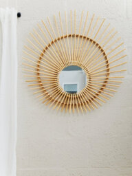 Orsina Natural Rattan Wall Mirror, Wood Wall Mirror, Beaitiful Mirror In Wooden Frame, Rattan Wall Mirror - thumbnail 3