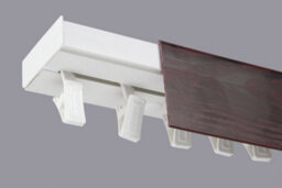 Single Curtain Ceiling Rail Track Pcv 240 Cm (L) Clips + Mahogany Cover
